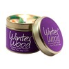 Lily Flame Winter Wood Tin, Purple