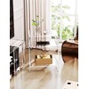 Acrylic Record Player Table with Storage Shelf, Clear Side Table