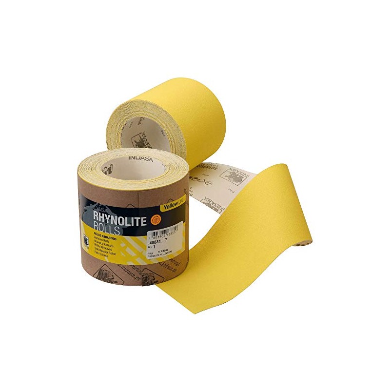 Indasa Rhynolite Yellowline Aluminium Oxide Paper Abrasive Roll 115mm X