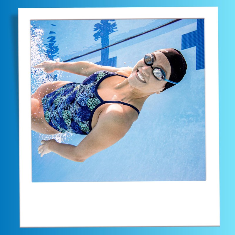 Sporti Solid Thin Strap One Piece Swimsuit - Navy -