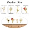 LiQunSweet 8 pcs 4 Styles Cocktail Theme Brass Cubic Zirconia