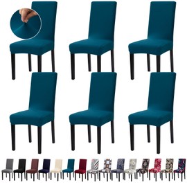 Fafua Chair Covers, Dining Room Chair Covers, Stretch Kitchen Chair Covers/Dining Chair Covers for Dining Room 6 Pack, Removable Washable Dining Chair Slipcovers for Home, Hotel, Banquet