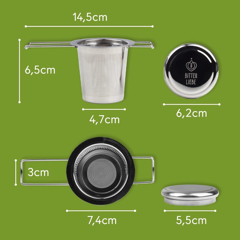 BitterLiebe® Tea Strainer for Loose Tea with Stainless Steel Drip
