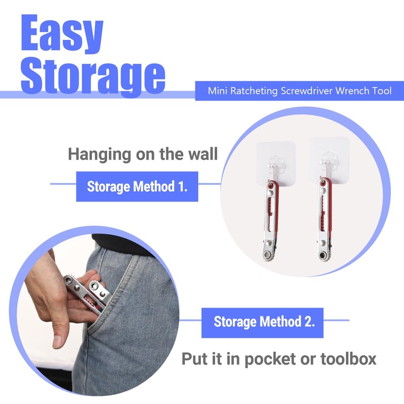 FyMosem 2Pcs Mini Ratchet Screwdriver Wrench Set Elbow Head &