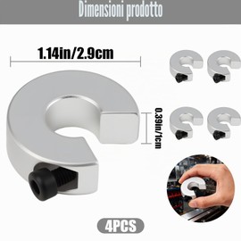 4 binari lineari SBR12, anello di bloccaggio lineare per SBR12, SBR16, SBR20, guide lineari, parti CNC con vite di regolazione per macchine per stampanti 3D fai da te (confezione da 4)