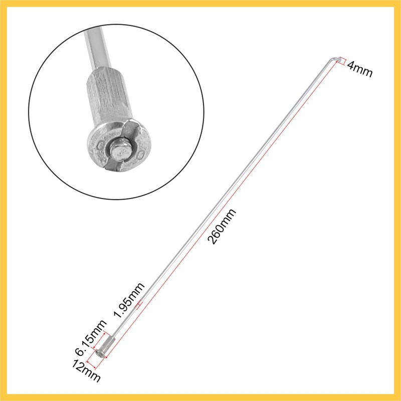 BULLSPANN 10pcs Mountain Road Bike Spoke Bicycle 26cm Silver Tone