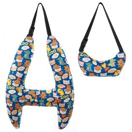 Kids Travel Pillow Car Seat Travel Pillow Rest Pillow Childrens Soft Headrest Pillow Universal Car Seat Belt Cushion for Adults, Children, Kids Car Seat Airplane Train Pushchair Stroller (Little Bear)