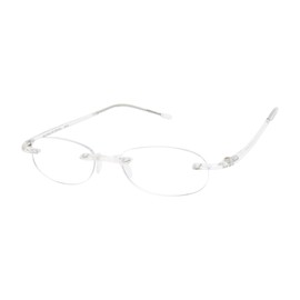 Scojo New York Gels Original Blue Light Reading Glasses, Handmade Scratch Resistant Readers for Women and Men, Crystal - 2.00x