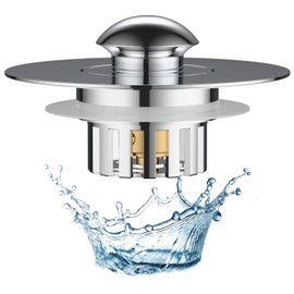 Bathtub Drain Stopper with Hair Catcher, Pop Up Tub Stopper Plug Cover with Filter Basket, Separate Design for Easy to Clean, Anti-Clogging, Universal for 1.4"-1.9" Hole