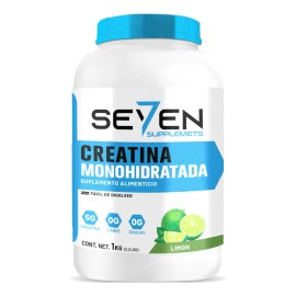 Suplemento Creatina Monohidratada Seven 1 Kg 200 Servicios Limón