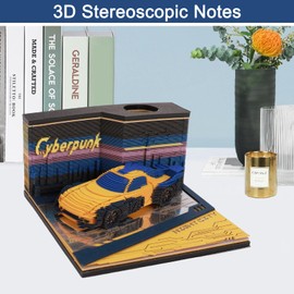 3D Memo Pad Hand Torn Construction Paper Sculpture Artwork,Exquisite Creative Non-Stick Sticky Note DIY Post Notes, 170 Note Cards for Office Home Gifts Ornaments 3D Calendar 2025