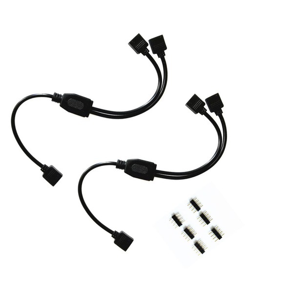 2PCS black 4 Pins LED Splitter Cable LED Strip Connector