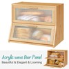 Vriccc Bread Box for Kitchen Counter, Large Bamboo Wooden Double