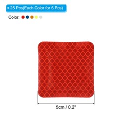 PATIKIL Reflective Stickers, 25 Pack Night High Visibility Waterproof Warning Safety Sticker Outdoor Reflectors for Bikes Motorcycles Helmets Mailboxes, 5 Colors(Square)