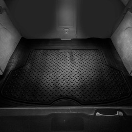 FH Group F16406 Premium Trimmable Rubber Cargo Mat (Black) with Gift- Universal Fit for Cars Trucks and SUVs