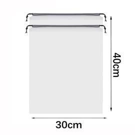 Hinapan Drawstring Shoe Bags, Set of 10 Transparent Shoe Bags for Travel, Waterproof Drawstring Dust Bags for Packaging, Shoe Storage Bag for Men and Women (40 x 30 cm), White, /