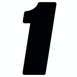 Dirt Digits DD73B-1 Black 7" High-Gloss Precision Die Cut Vinyl Number 1, 3 Pack