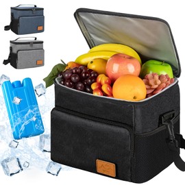 KIROGILY Loncheras para Mujer Hombre de Gran Capacidad, Lonchera Termica Hielera Portatil Reutilizable, Bolsa de Almuerzo Impermeable con Cristales de Hielo, Lunch Bag Adecuada Escuela Trabajo Picnic.