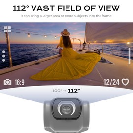 MINGVEN Magnetic Wide Angle Lens Compatible with DJI Osmo Pocket 3, Expanded FOV of 112°, Multi Coated/HD Optical Glass/Aluminum Frame