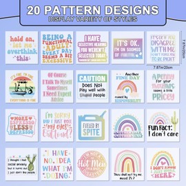 Shejdgart Dtf Transfers Ready to Press - 20 Pcs Boho Funny Iron on Patches for T-Shirts, Sarcastic Colorful Humorous Heat Transfer Vinyl Stickers, Iron on Decals for DIY Clothes Bag Fabric Decor