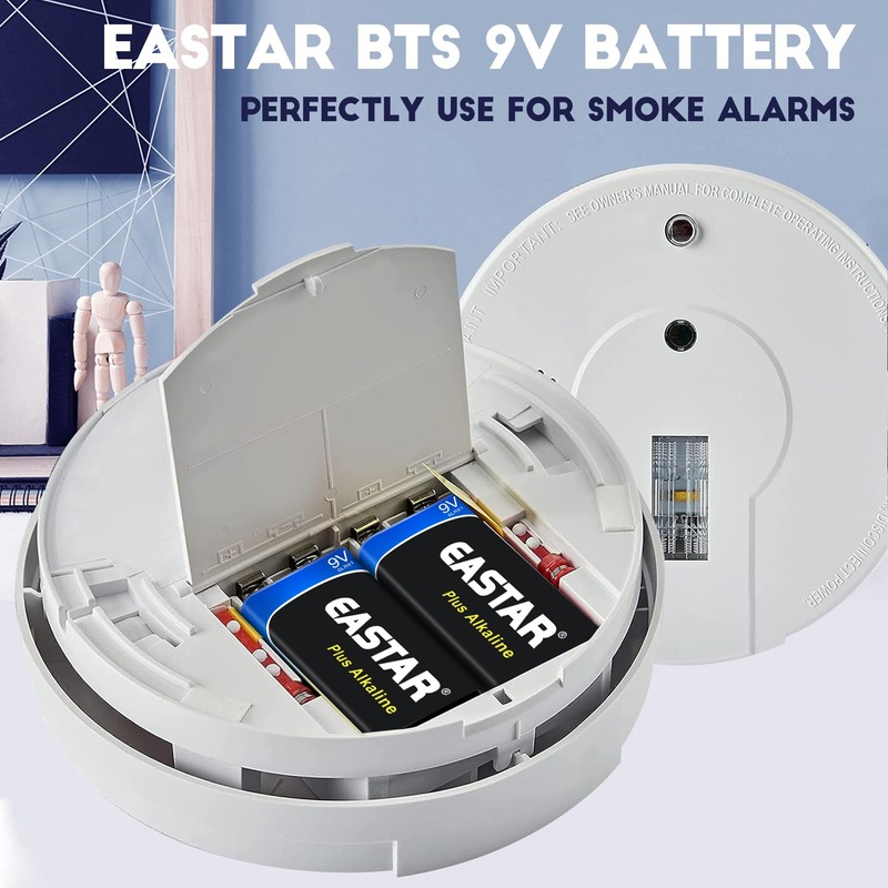 EASTAR BTS 9V Batteries - Alkaline 9 Volt Batteries (6
