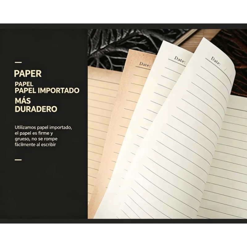Libreta Vintage Diario De Escritura De Piel En Relieve 3d