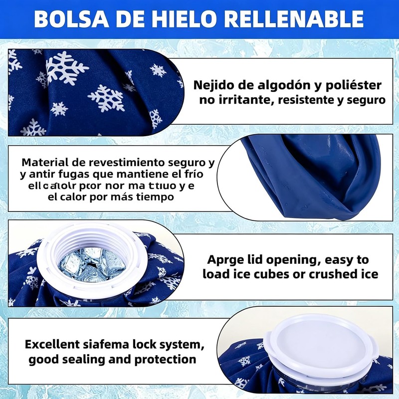 Bolsa de Hielo Terapia 11in, Compresa para Frío o Agua