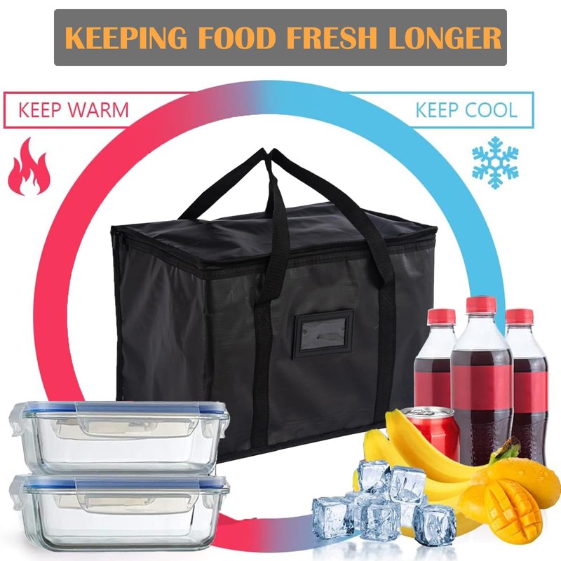 FVIZAL 1 Pcs Delivery Bag, Large Insulated Food Delivery Bag