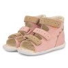 Memo Dino First Walking Supportive SMO Brace-Like Orthopedic Sandal, Pink,