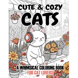 Cute & Cozy Cats A Whimsical Coloring Book for Cat Lovers: Adorable Feline Friends in Cozy Moments for Relaxation Mindfulness and Creative Fun for Adults Teens and Kids