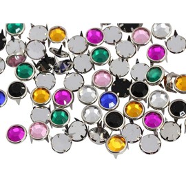 7mm Ruby CH17 Bedazzler Refills Rhinestones Preset Studs Nailheads in Rims for Garment Embelishments Leatherwork DIY Crafts Decorate Shoes, Belts, Tee Size 30-100 Pieces