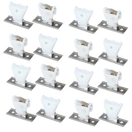 16Pcs Cord Lock Mechanism Stainless Steel + Plastic Cord Lock for 3 Line Swivel Type White Plastic and Stainless Steel Bracket for Roman Blinds