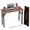 TEMI Small Computer Desk Folding Table - No Assembly, Compact