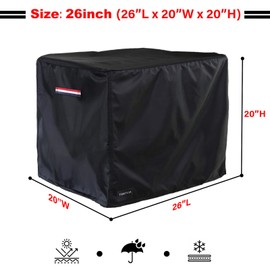 【2025 New Upgrade】TENTVIA Universal Generator Cover 26x20x20 Inches,600D Heavy-Duty Oxford Fabric,Dustproof and Waterproof Protection for Generators, Suitable for Most 3000-5000W Generators.black
