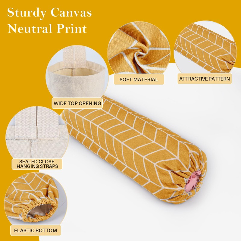 LeCorner Plastic Bag Holder, Canvas Grocery Bag Holder Dispenser, Wall