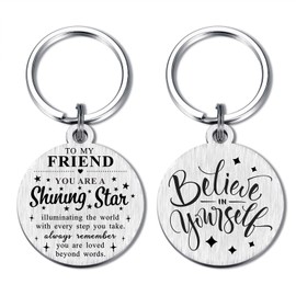 Friend Keychain - Friend Gifts for Women Men - Going Away Gifts for Friends - Birthday Graduation Christmas