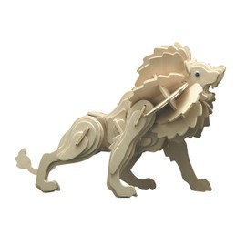 Pebaro 871/1 Holzbausatz Löwe, 3D Puzzle Tier, Modellbausatz, Basteln mit Holz, Holzpuzzle, Bastelset, vorgestanzte Holzplatte, ausbrechen, zusammenstecken, fertig, Geschenkidee