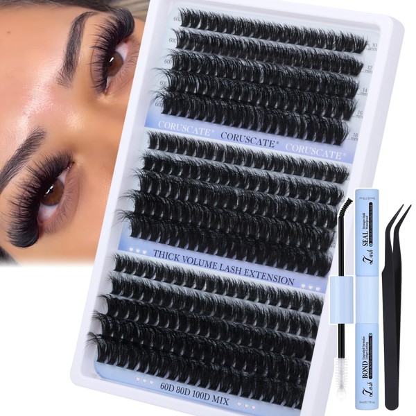Fluffy Cluster Lashes Kit 10-18mm Individual Eyelashes Kit 60D-100D Volume