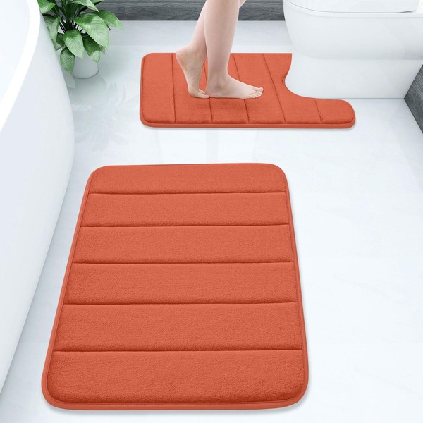 Buganda Bathroom Rug and Mat Set, 2 Piece Memory Foam