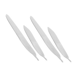 Mikinona 4pcs Plume Shaped Stainless Steel Nail Files Set Double Sided Buffing and Polishing Tools for Manicure and Pedicure