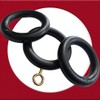 28mm x 45mm Black Curtains Drapery Pole Rod Rings With