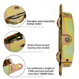 2pcs Heavy Duty Sliding Patio Door Rollers Replacements Hardware Kits, 1-1/4" Side Adjustable Glass Door Wheels, Steel Ball Bearing Rollers for Andersen, Jeld Wen, Truth Part #31761A, Milgard, Marvin