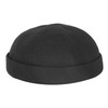 HANSEHELD Docker Cap Linen Short Flat Sailor Cap, black