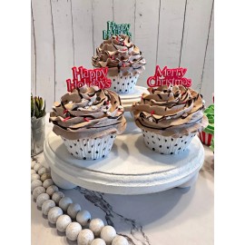 DEZICAKES Fake Cupcake Christmas Cupcake Chocolate