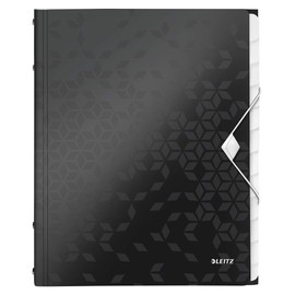 Leitz A4 file for up to 200 sheets, 6 compartments with tabs for organising the contents, elastic closure