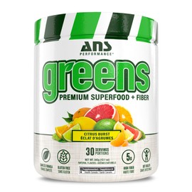ANS PERFORMANCE ANS Performance GREENS - Premium Superfood & Fibre Supplement - Complete Multivitamin Greens Powder for Gut Health - Gluten Free, Zero Sugar & Low Calorie - Citrus Burst, 30 Servings/342g
