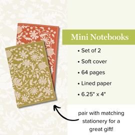 Vera Bradley Set of 2 Soft Bound 6.25" x 4" Mini Stitched Notebooks (Marrakesh Koi Orange)