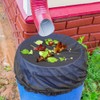 Black Mesh Cover for Rain Barrel with Drawstring, Water Collection