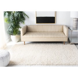 SAFAVIEH August Shag Collection Area Rug - 5'3" x 7'6", Ivory, Solid Design, Non-Shedding & Easy Care, 1.5-inch Thick Ideal for High Traffic Areas in Living Room, Bedroom (AUG200C)
