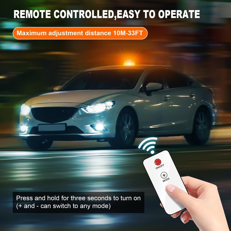 AnTom Remote Control Wireless Strobe Lights, Waterproof Rechargeable LED Battery